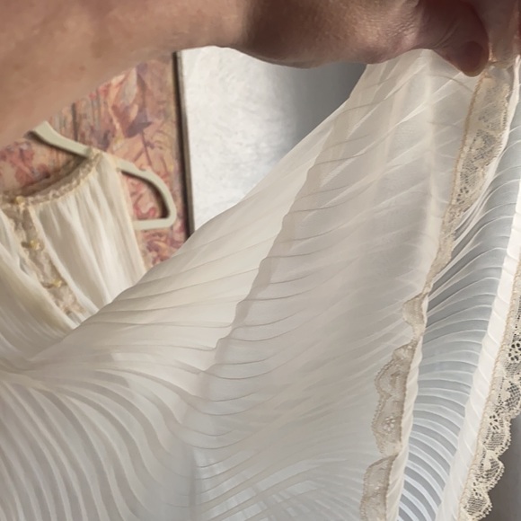 60S 70S VINTAGE | VANITY FAIR IVORY PLEATED SHEE BOHO VINTAGE LINGERIE S VTG USA - Picture 15 of 17